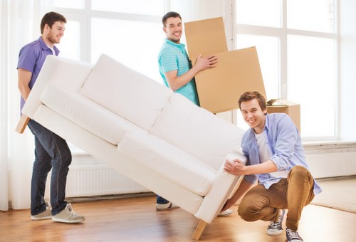 Organised moving boxes and home essentials after house removals in Woodgreen
