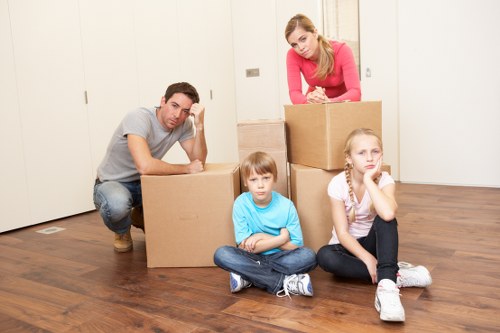 Organised boxes and furniture in a Woodgreen student storage unit