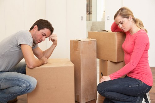Packed student belongings ready for storage in Woodgreen