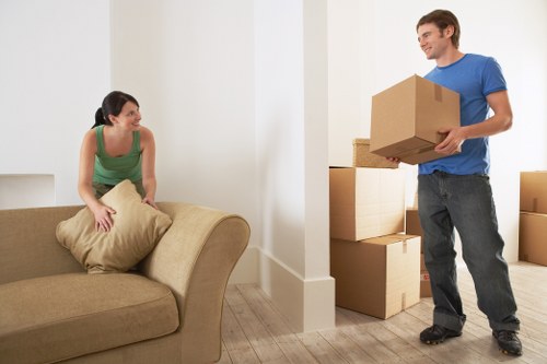 Well-planned household storage area with boxes and shelving